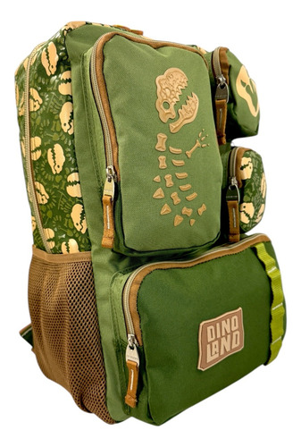 Mochila Dinosaurio Primaria Chenson Extra Grande Uso Rudo Verde Dinoland
