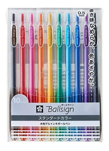 Bolígrafo De Gel Sakura Con 10 Colores - Gbr155-10