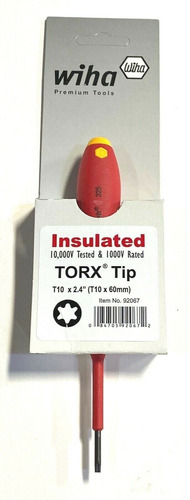 Wiha T10 Insulated Screwdriver Torx Tip 1000 Volt Rated  Zts