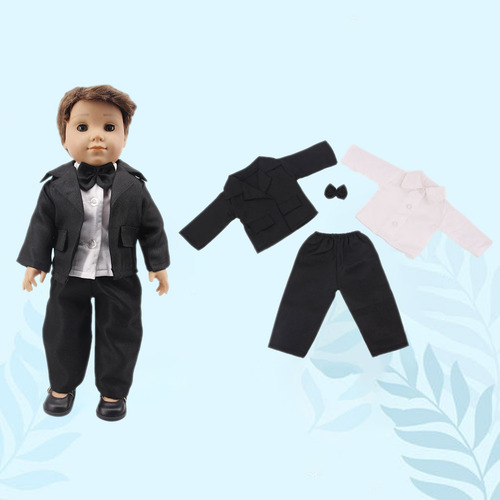 Traje De Tres Piezas Con Cuello Alto Para Muñecas De Algodón