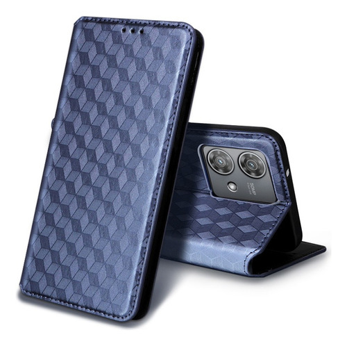 Z For Motorola Edge 40 Neo Cubic Pattern Pu Wallet Card Case