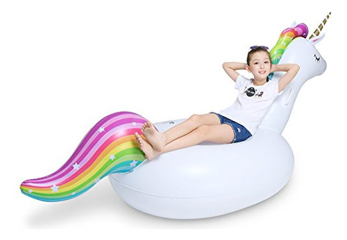 Jasonwell Gran Inflable Unicornio Flotador Flotador De La Pi