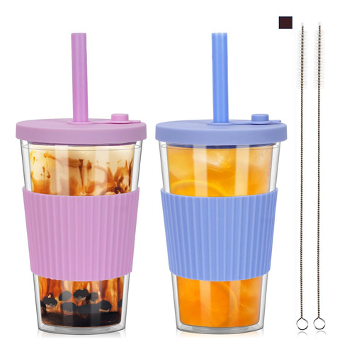 Paquete De 2 Tazas De Té Reutilizables Boba Cup Bubble, Café