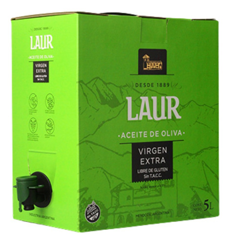 Aceite De Oliva Virgen Extra Laur Bag In Box 5 Lts Sin Tacc