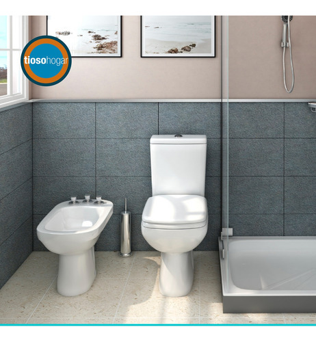 Imagen 6 de 10 de Combo Baño Inodoro Con Mochila Largo Pringles Cuadrado