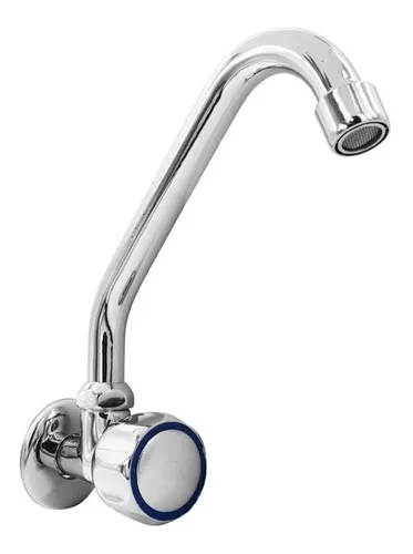 Grifo Metalico Para Pileta Brazo Bajo Lh-807 Acabado Brillante Color Plateado