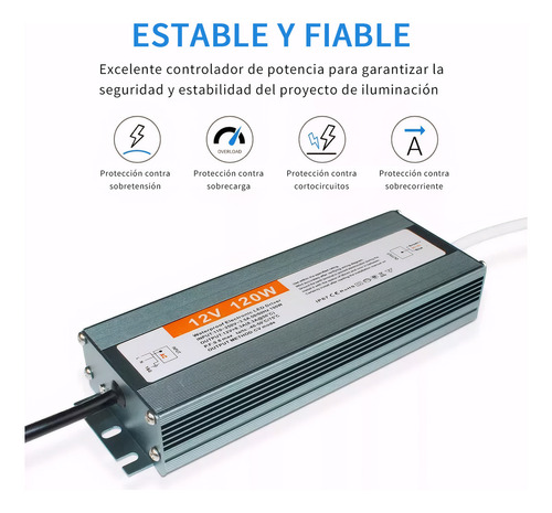 Fuente Poder 12v 120w 10a Transformador Exterior Ip67