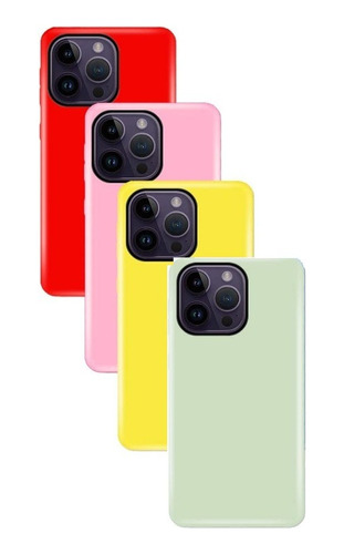 Forros De Silicon Suave Para iPhone 14 Pro De Colores