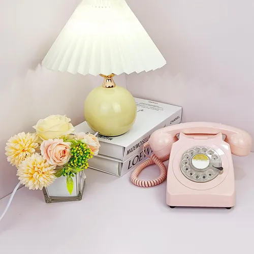 Pink Retro Rotary Lline Phone De 1960 De Teléfonos Antiguos