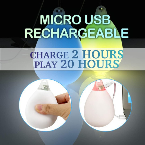 Bolas Poi Glow Juguetes Usb Recargable Con 20 Colores Vibran