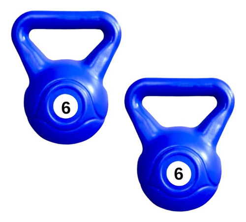 Kit Pesa Rusa Kettlebell Plastica 6kg Mancuerna Pack X 2