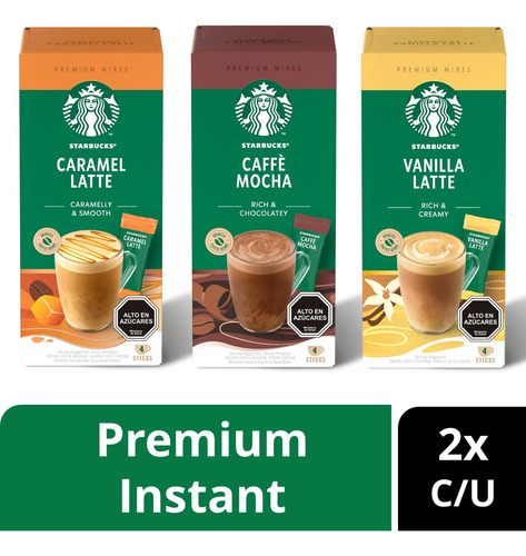 Café Starbucks® Premium Instant Sabores X6  Cajas