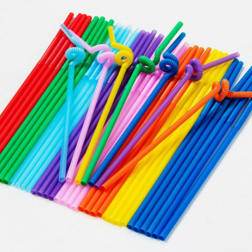 50 Pajitas De Colores Para Arte Plástico, Largas, Con Forma