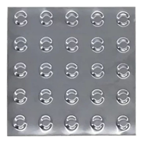 22 Unidades De Piso Tátil Inox Placa 25x25
