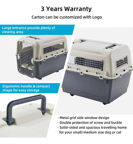 Kennel Transportadores Jaulas L100 Xl Piso Impermeable Iata