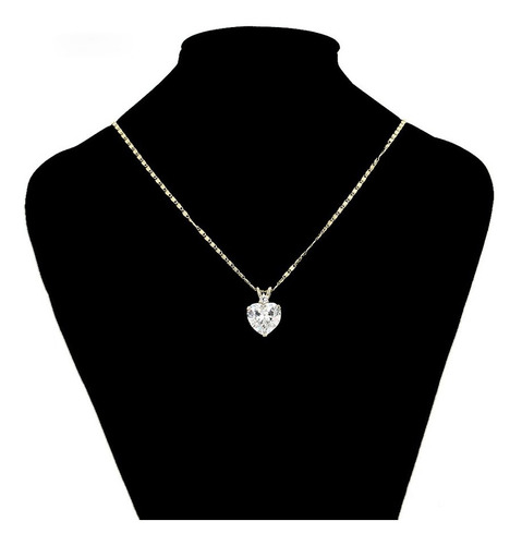 Precioso Collar Corazón Swarovski Oro 14k Lam Regalo