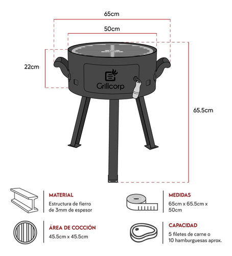 Fogonero Modelo F-50 - Grillcorp