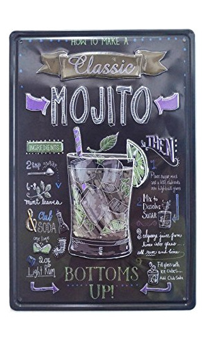 [clásico - Mojito] Metal Iron Tin Sign Retro Vintage W...