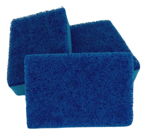 Kit 30 Esponjas Antiaderente Azul Não Risca Com Nota Fiscal