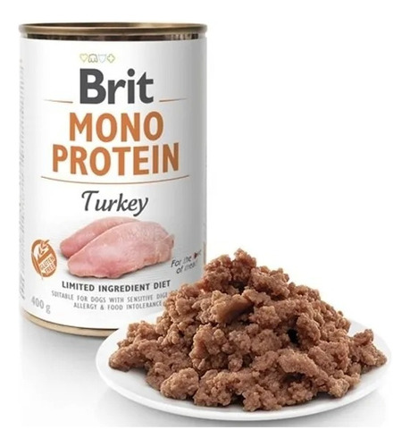 Pack X 6 Lata Brit Mono Protein Pavo 400grs