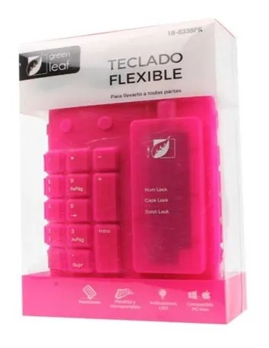 Mitzu® Teclado flexible multimedia alámbrico, negro