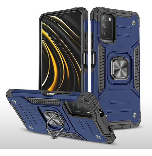 Poco M3 Case Suporte De Anel De Metal De Rotação 360 Com Me7