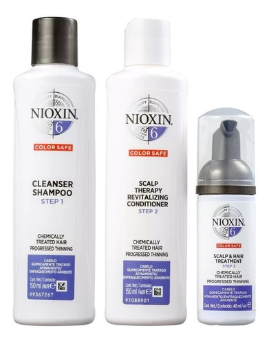 Kit de acondicionadores Nioxin System 6 Sh E, 150 ml, para adelgazar el cuero cabelludo, 40 ml