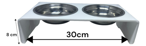 Comedouro Duplo Elevado Com Tigela De Inox P Cão / Gato