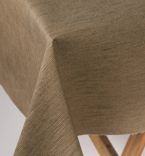 Mantel Redondo Ecocuero Impermeable Lavable Texturado 1.40 Beige