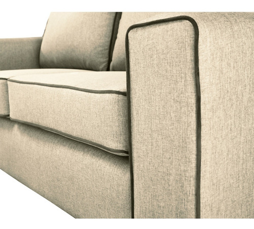 Sofá Gabro 3 Cuerpos Chenille Tipo Lino Beige