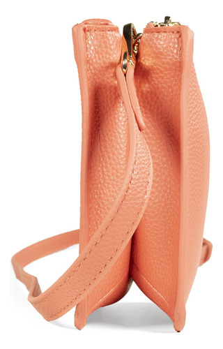 Bolsa Crossbody Cloe Para Mujer Chica Doble Cierre Color Coral