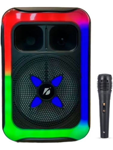 Parlante Bluetooth Recargable Tws Luz Rgb 8  Fm + Micrófono 