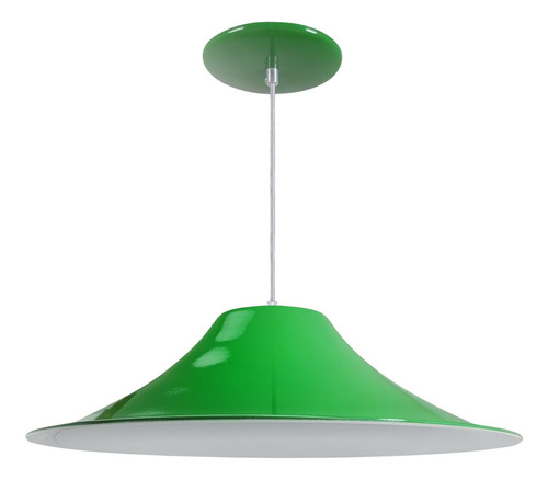Kit 12 Luminária Pendente Chapéu Chinês Verde Int Verde