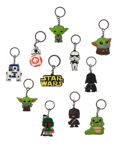 Llaveros Star Wars - 5 Piezas - Darth Vader Yoda R2d2