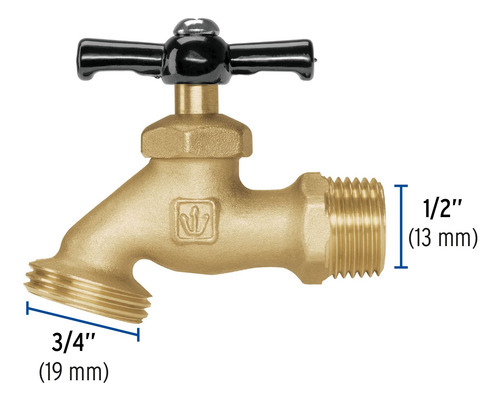 Llave Para Manguera, Nariz D Jardín Agua, Latón 100 Gr, 1/2
