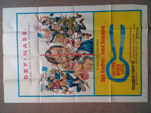 Antiguo Afiche De Pelicula - Un Tipo Medio Loco - 379- (Usado)