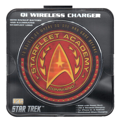 Star Trek Qi Carregador Sem Fio Bateria 8000 Mah Starfleet