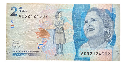 Billete 2000 Pesos Colombia 2015 Pick 458 A (Usado)