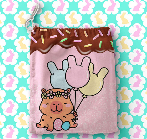 10 Tazas De Pascua Con Bolsita Capybara Blanco Pascuas