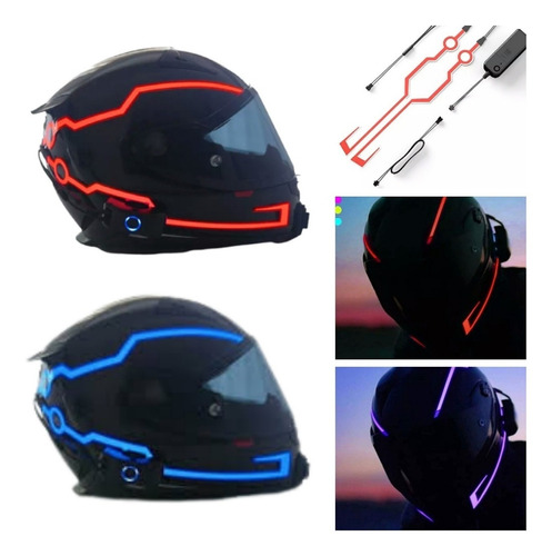 Fita Led Neon Para Capacete Led Luz Indica Sinaliza Moto Gp