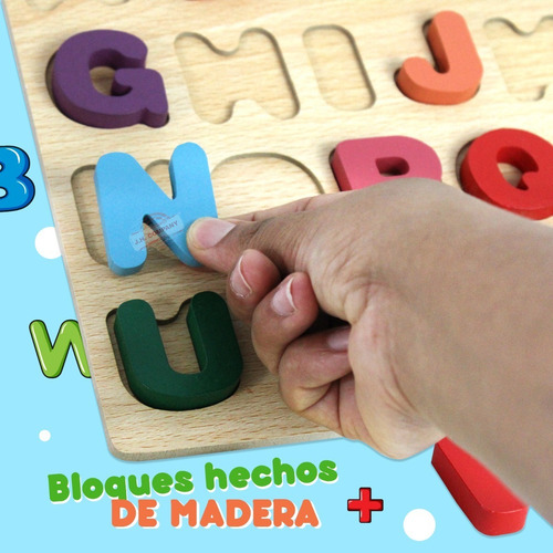 Rompecabezas Juguete Didactico Madera Numeros Letras M-092