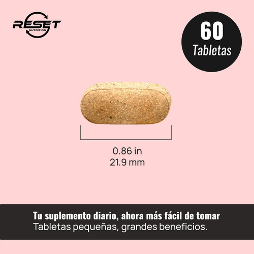 Reset Nutrition Test Booster 60 Tabletas tongkat ali refuerzo testosterona suplemento alimenticio potencializador para hombres ayuda a incrementar la testosterona energía y rendimiento