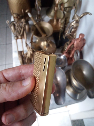 Isqueiro Dourado Antigo Elétrico A Bateria