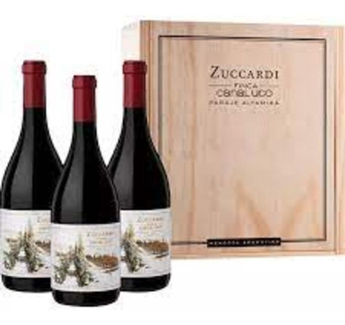 Caja De Madera X3 Zuccardi Finca Canal Uco Malbec Vino Icono