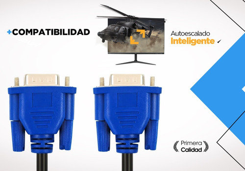 Imagen 7 de 10 de Cable Vga Monitor Doble Filtro Macho Macho Proyector Lcd Pc