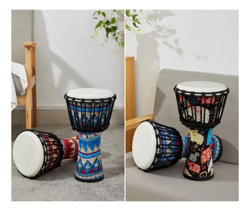 Tambor Africano Con Patrones De Batería Instrumento Artístic