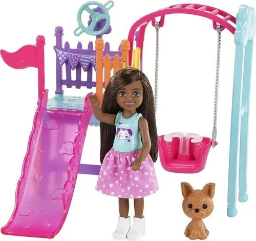 Boneca Barbie Chelsea Playset Do Parquinho - Mattel Fdb32