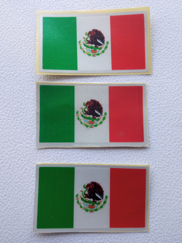 Stikers/ Calcomanías Bandera De México Reflejante 3pz. 