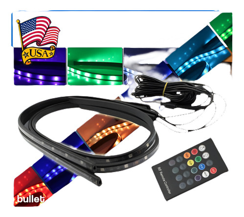 4x Rgb Led Strip Bajo El Tubo Del Coche Underglow Underbody 