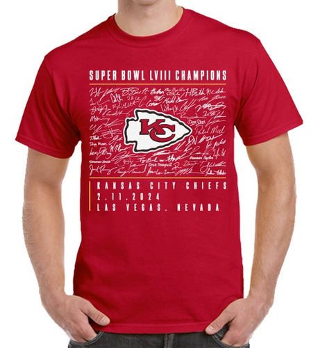 Playera Fan Made Chiefs Kansas Campeones Firmas Equipo 2024